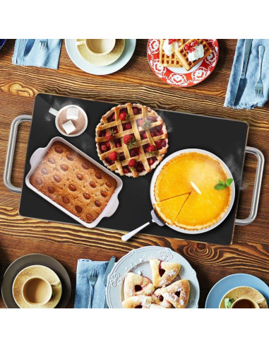 Bandeja Calentadora Eléctrica Nutrichef 36.8x21.8cm Vidrio Templado