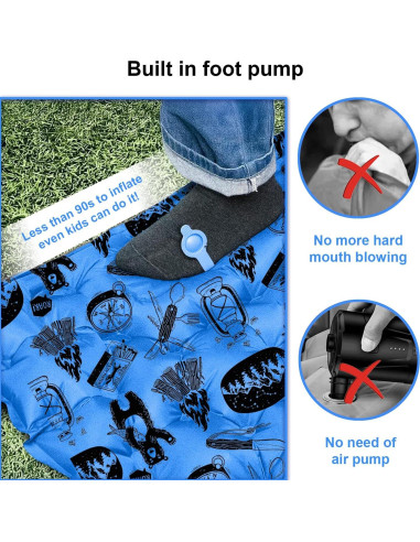 Colchón Inflable KidzAdventure 1.65m con Bomba y Almohada