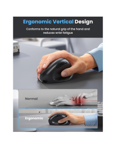 Ratón Ergonómico TECKNET Vertical Inalámbrico 4800 DPI Negro 2