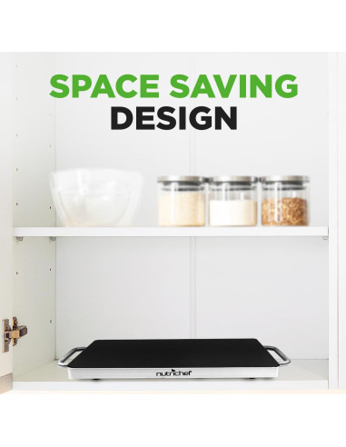 Bandeja Calentadora Eléctrica Nutrichef 36.8x21.8cm Vidrio Templado