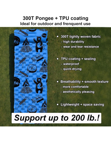 Colchón Inflable KidzAdventure 1.65m con Bomba y Almohada