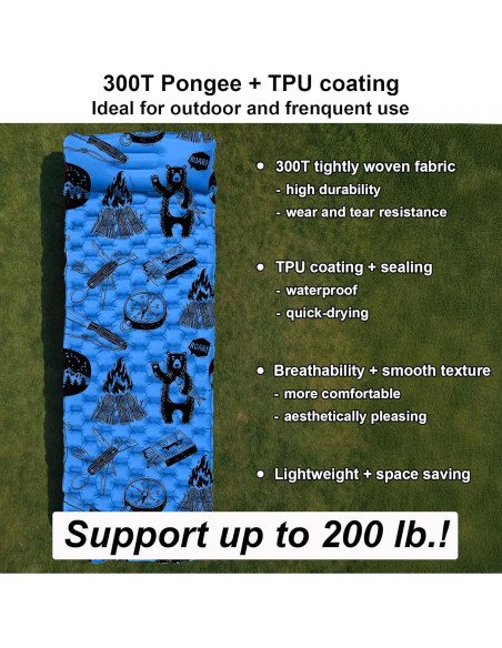 Colchón Inflable KidzAdventure 1.65m con Bomba y Almohada