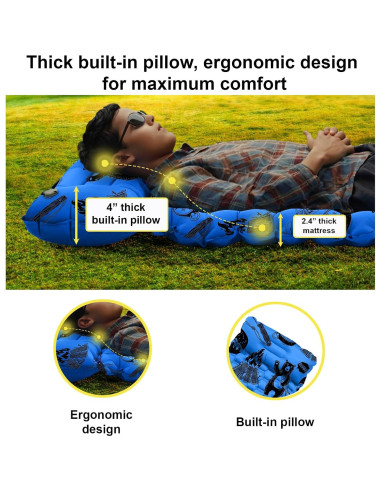 Colchón Inflable KidzAdventure 1.65m con Bomba y Almohada
