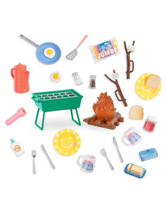 Set de Camping Chicas Brillantes - Fogata y Parrilla BBQ 32 Piezas