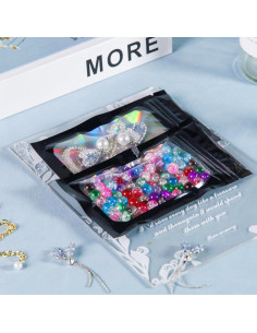 100 Bolsas Mylar Negras Resellables 7.62x12.7cm LOKQING 2