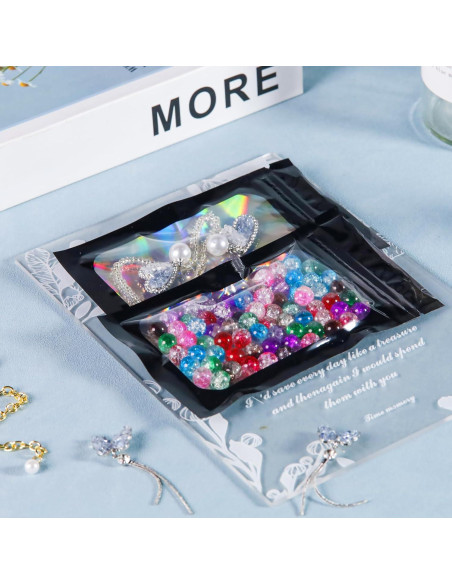 100 Bolsas Mylar Negras Resellables 7.62x12.7cm LOKQING