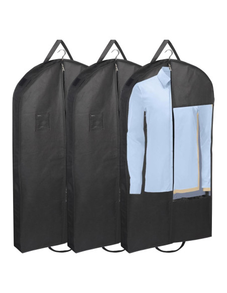 Bolsas de Ropa Colgantes Stykontin 3 Piezas 110 cm Negro