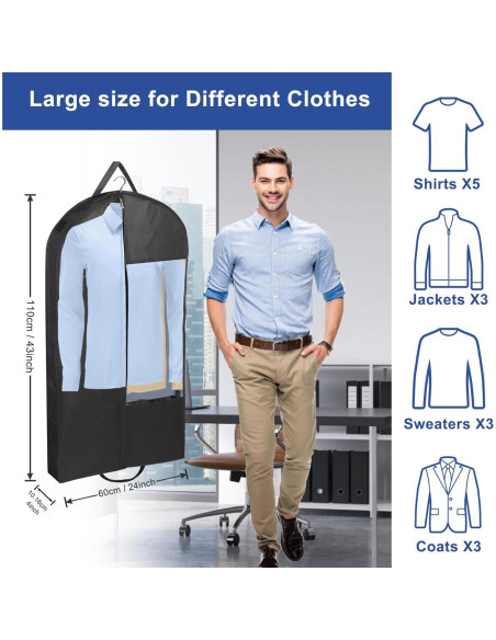 Bolsas de Ropa Colgantes Stykontin 3 Piezas 110 cm Negro