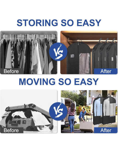 Bolsas de Ropa Colgantes Stykontin 3 Piezas 110 cm Negro