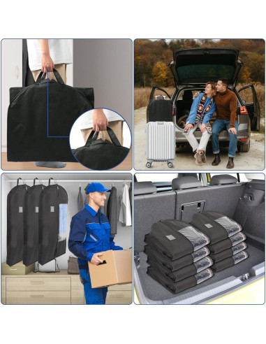 Bolsas de Ropa Colgantes Stykontin 3 Piezas 110 cm Negro