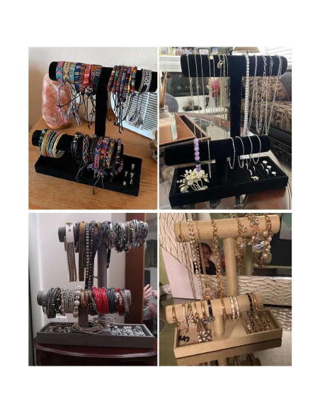 Soporte Organizador de Joyería Coward 2 Niveles Lino Gris