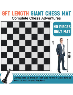 Alfombra de Ajedrez Gigante 2.75x2.75m Yuxung para Exterior 2