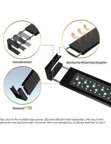 Luz de Acuario GLOWRIUM 58 cm Control Bluetooth y WiFi