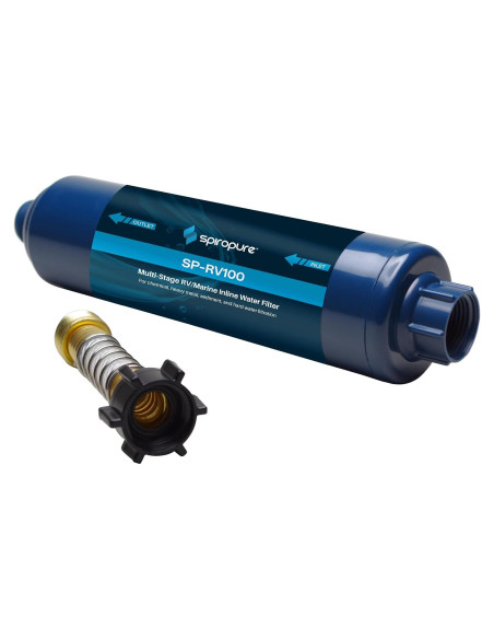 Filtro de Agua Inline SpiroPure SP-RV100 para RV y Marina