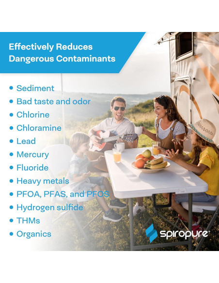 Filtro de Agua Inline SpiroPure SP-RV100 para RV y Marina