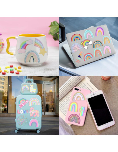 Tatuajes Temporales Arcoíris Pastel 96 Piezas MeoIsDaBest