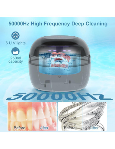 Limpiadora Ultrasónica Neatevday 250ml 50kHz 4 Modos Negra