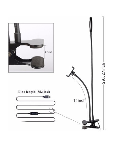 Anillo de Luz LED Sokani con Soporte para Teléfono Móvil