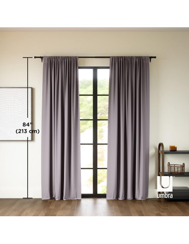 Cortinas Blackout Umbra Twilight 132x213 cm, Set de 2, Carbón