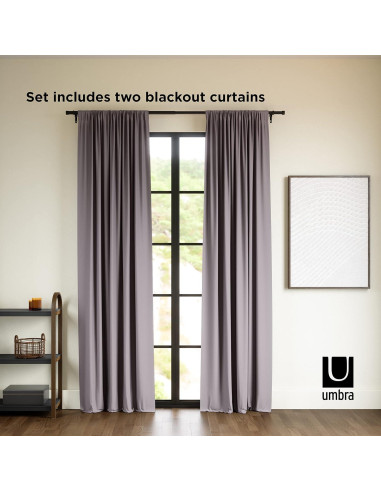 Cortinas Blackout Umbra Twilight 132x213 cm, Set de 2, Carbón