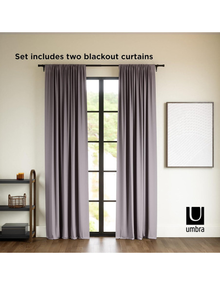 Cortinas Blackout Umbra Twilight 132x213 cm, Set de 2, Carbón