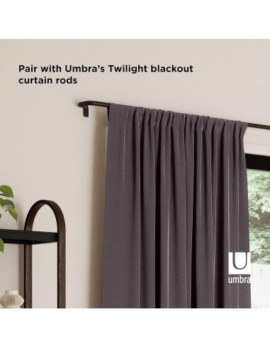 Cortinas Blackout Umbra Twilight 132x213 cm, Set de 2, Carbón