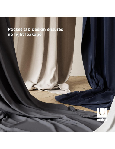 Cortinas Blackout Umbra Twilight 132x213 cm, Set de 2, Carbón