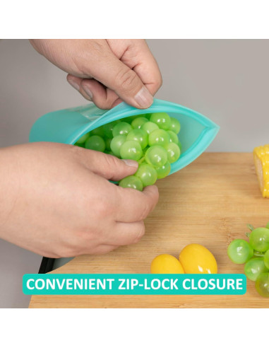 Bolsas de Snack Reutilizables Annaklin 500ml Silicona Apta Microondas