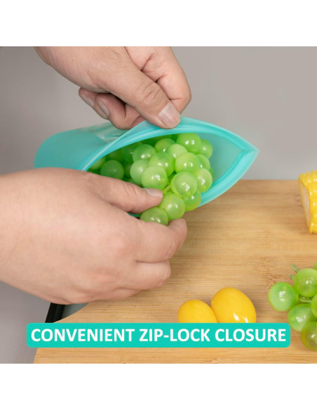 Bolsas de Snack Reutilizables Annaklin 500ml Silicona Apta Microondas