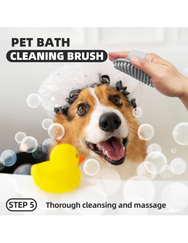 Kit de Cepillos para Aseo de Mascotas KUEIOX 7 PZS Negro