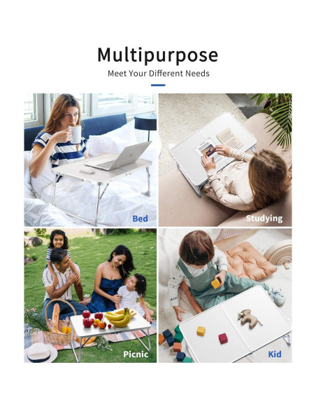 Mesa Plegable para Laptop SUVANE Gris, Soporte Portátil 39x59 cm