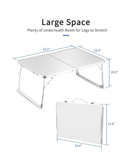 Mesa Plegable para Laptop SUVANE Gris, Soporte Portátil 39x59 cm