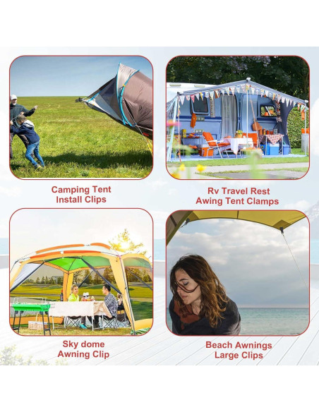 Clips de Lona Grande CLIO - 6 Pcs Alta Resistencia Nylon