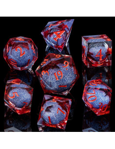 Conjunto de Dados DND ARUOHHA Rojos de Resina 7 Piezas 2