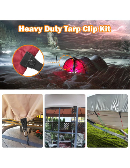 Clips de Lona Grande CLIO - 6 Pcs Alta Resistencia Nylon