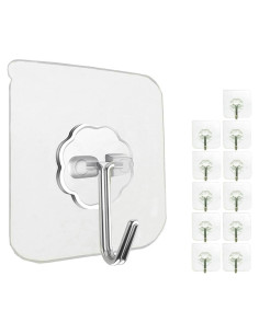 Ganchos Adhesivos Transparentes Jwxstore - 12 Piezas 15kg