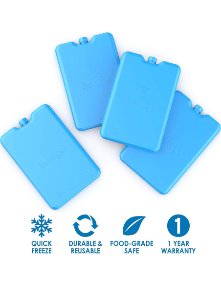 Paquete de 4 Paquetes de Hielo Ultra Delgados Bentgo Azul