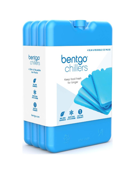Paquete de 4 Paquetes de Hielo Ultra Delgados Bentgo Azul