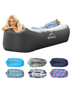 Sofá Inflable AlphaBeing con Fondo de Malla Ergonómica - Negro