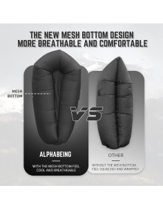 Sofá Inflable AlphaBeing con Fondo de Malla Ergonómica - Negro 2