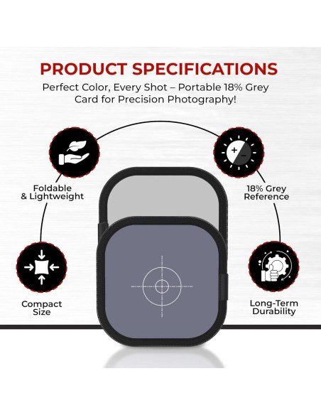 Tarjeta de Balance de Blancos Doblada 20cm Cámara Reflex