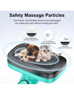 Cepillo Autolimpiante para Mascotas Aliba Plus Verde Aqua 2