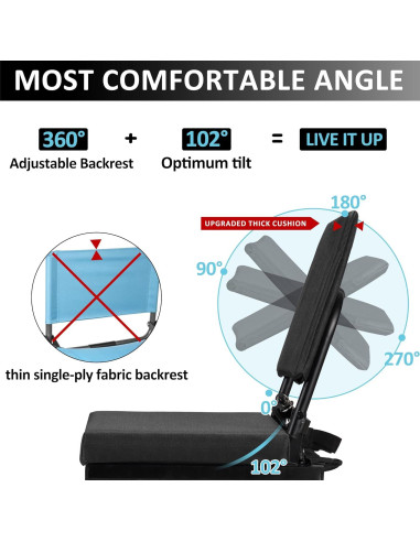 Asiento de Estadio Dragosum Plegable con Respaldo Ajustable