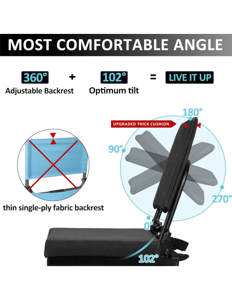 Asiento de Estadio Dragosum Plegable con Respaldo Ajustable