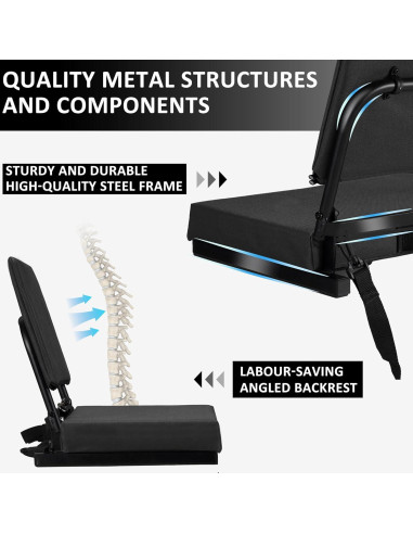 Asiento de Estadio Dragosum Plegable con Respaldo Ajustable