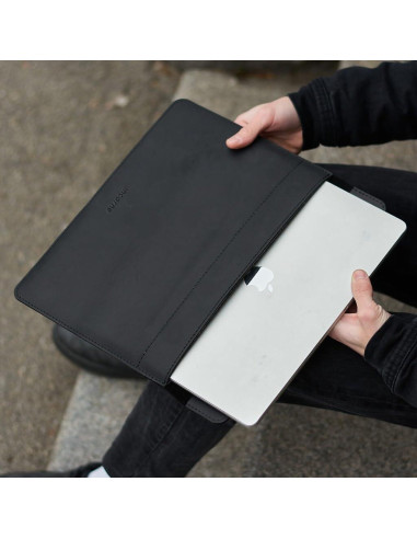 Funda de Cuero Negro para MacBook Air/Pro 13" INCARNE