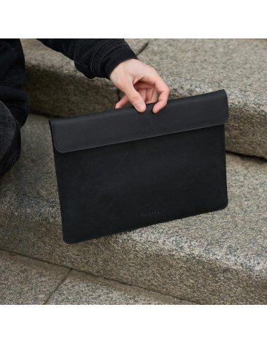 Funda de Cuero Negro para MacBook Air/Pro 13" INCARNE