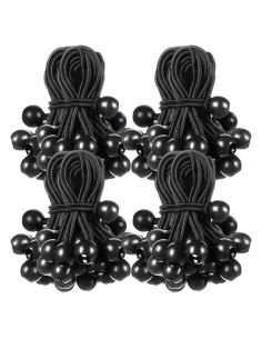 100 Cuerdas Bungee Negras 4" Wowangce Alta Resistencia