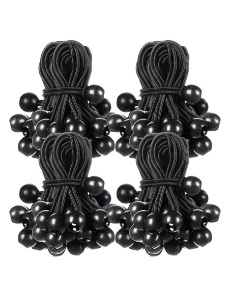 100 Cuerdas Bungee Negras 4" Wowangce Alta Resistencia