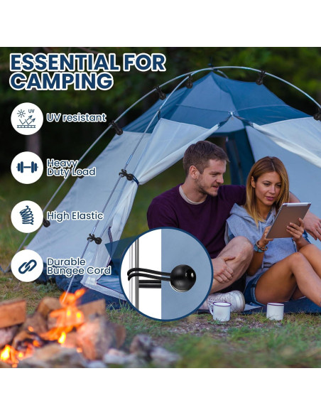 100 Cuerdas Bungee Negras 4" Wowangce Alta Resistencia